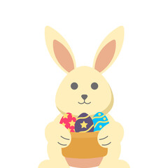 Easter Bunny Hugging Egg Illustration