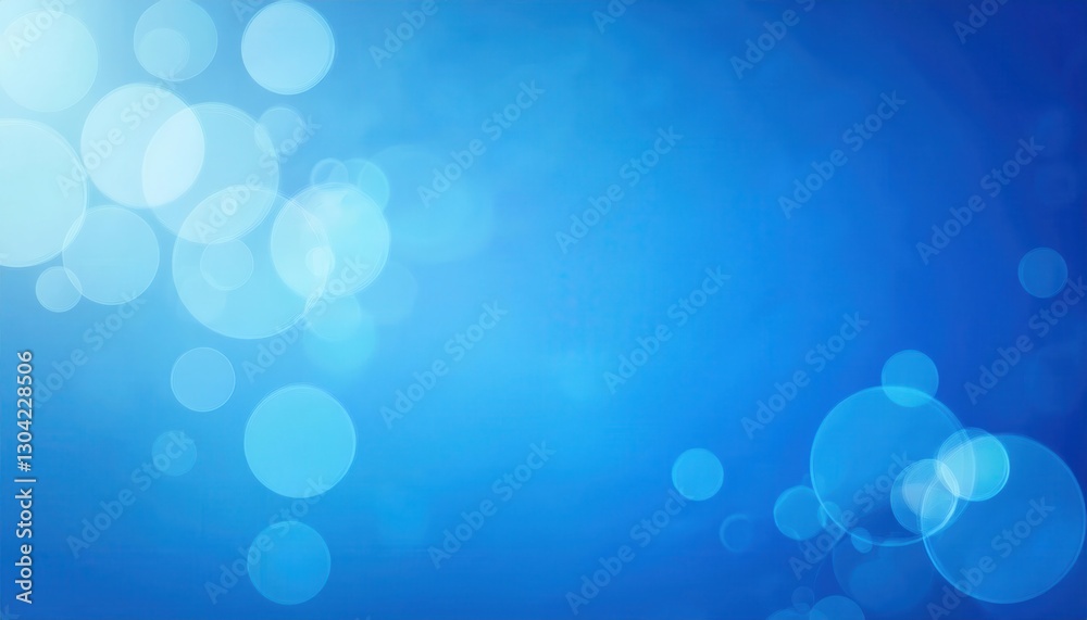 Aufkleber soft blue bokeh abstract background with glowing light circles, dreamy blurred effect for modern des
