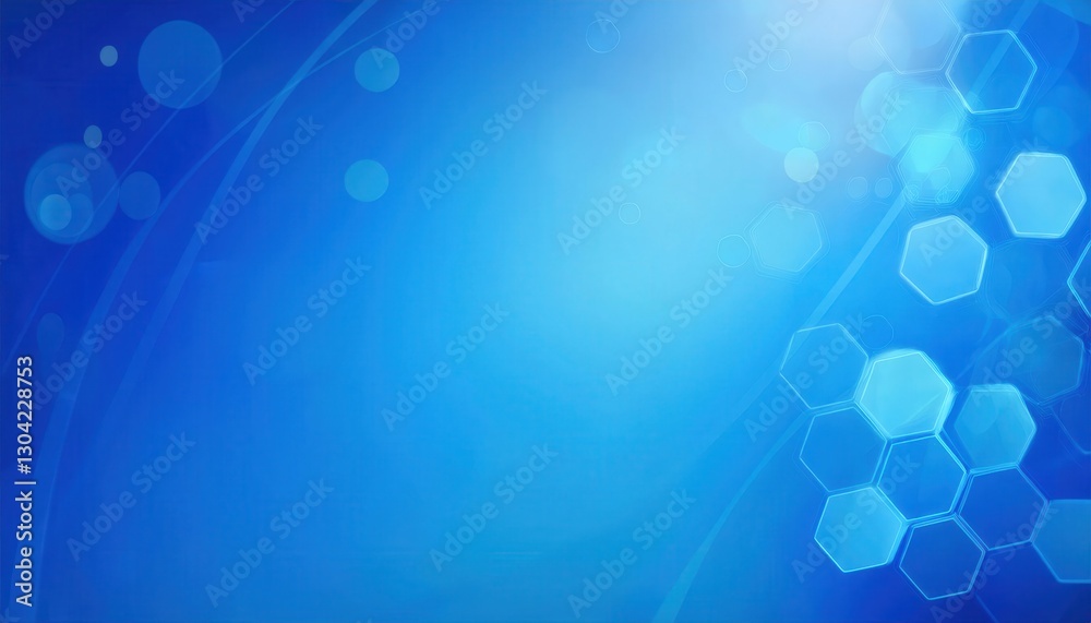 Poster soft blue bokeh abstract background with glowing light circles, dreamy blurred effect for modern des