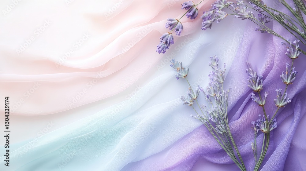 Fototapete a serene and calming gradient, transitioning from muted lavender to pastel mint, creating a soft and