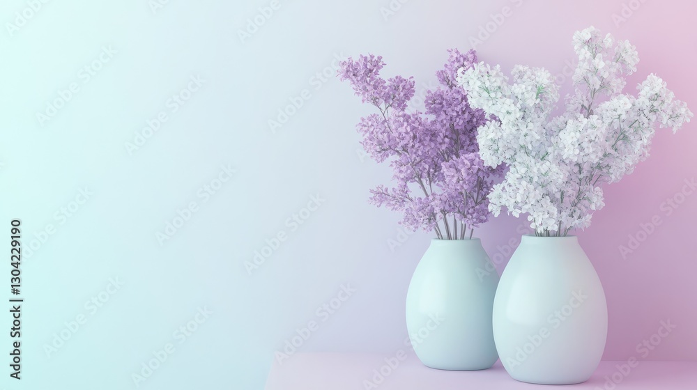 Aufkleber A serene and calming gradient, transitioning from muted lavender to pastel mint, creating a soft and elegant color palette on a smooth canvas backdrop