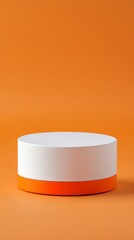 Abstract Orange and White Cylinder Display