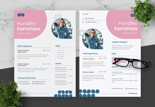 Pink And Blue Resume