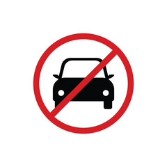 No car allowed forbidden sign. parking prohibited symbol. restriction icon. car parking sign. vector illustration