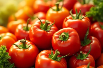 Freshly Harvested Tomatoes Close-Up Display