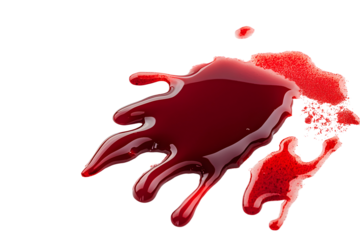 Blood stains cut out, kept on white or transparent background