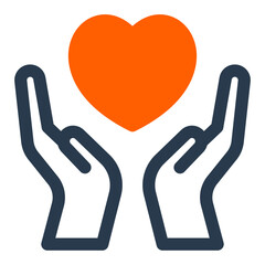 Open Hands Holding Heart Symbol