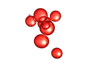 Red liquid bubbles