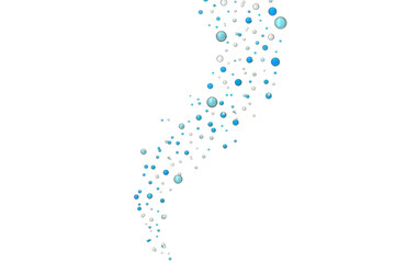Flowing blue watre bubbles