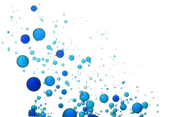 Blue water bubbles