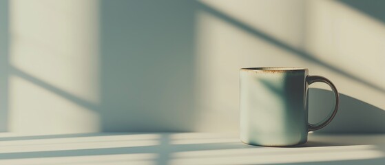 Mug In Sunlight With Shadow Play