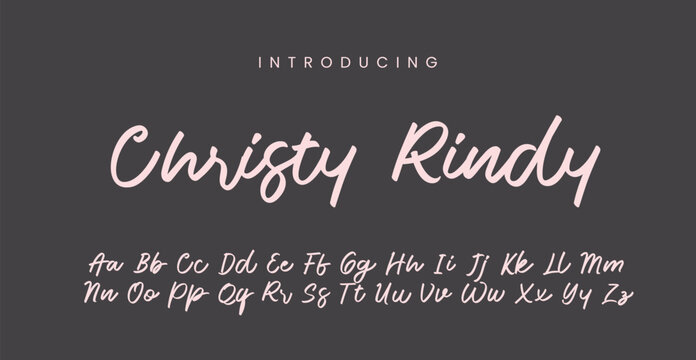 Christy Rindy Girly Handwritten Font Alphabet Typeface 