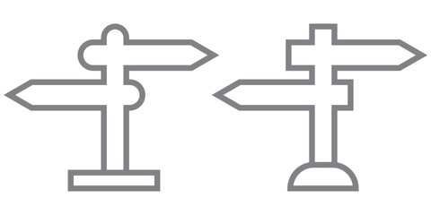 A signpost or arrow icon representing directions or travel guidance.