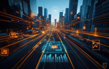 Fototapeta premium Internet signal covers the entire city.