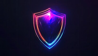 Glowing Shield Graphic on Dark Background