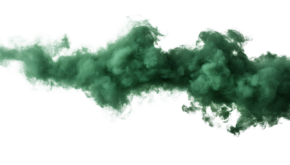 Green smoke cloud PNG, green color, isolated on a transparent background, PNG