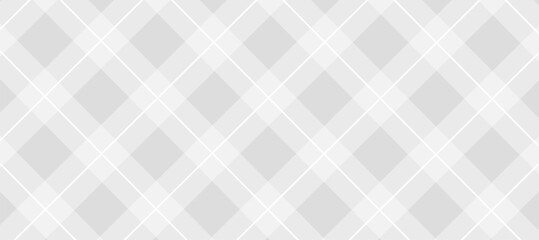 Fototapeta premium Grey vector seamless pattern with white stripes diagonal plaid background