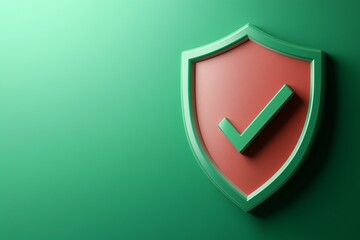 3d shield and checkmark icon background, security and data protection concept, digital security concept