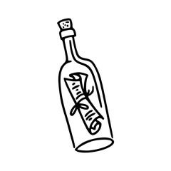 message in a bottle vector illustration