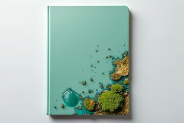 Mint Green Journal Cover with Miniature Island Scene