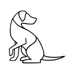 minimalist line art drawing of a dog