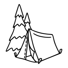 camping tent cartoon