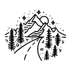 Fototapeta premium adventure mountain landscape vector
