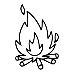 outline drawing of campfire icon