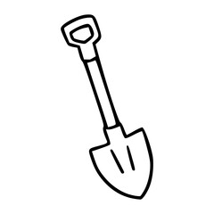outline drawing of a shovel vector illustration