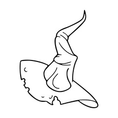 outline drawing of a witch's hat