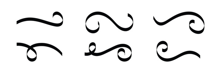 Tail Swoosh Baseball flat Sign, Typography font curve tail, font swoosh tail ornamental vector, text ornaments football or athletics tail, ornamental swash underline Swirl black colour in eps 10.