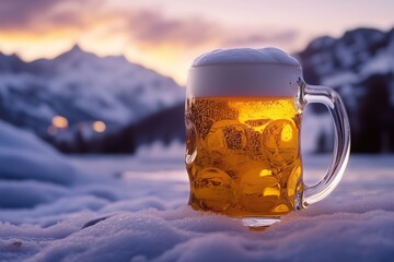 a background image of very cold beer for international beer day greetings