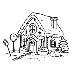 holiday gingerbread house vector design