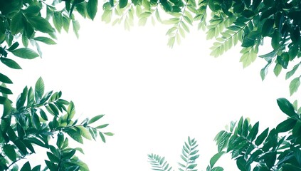 Naklejka premium Lush green leaves frame