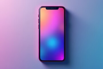 Modern Pink Smartphone with Vibrant Gradient Display