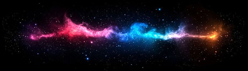 Fototapeta premium galactic nebula gradient, interstellar color swirls, cosmic dust glow, ethereal deep-space hues, celestial fluidity, luminous transitions, science fiction aesthetic, mesmerizing stellar visuals,