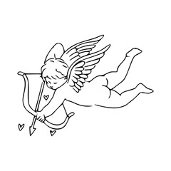 cupid with bow and arrow vector illustration                                                                             