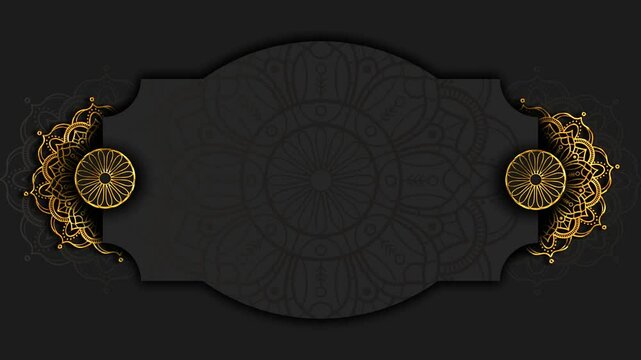 Luxury Gold Elegant Mandala Animation in Gold gray black Color. Perfect for Arabic Islamic Eid Ramadan, Adding a Touch of Opulence to Videos, Websites, Social Media Content, Promotional Material 4k