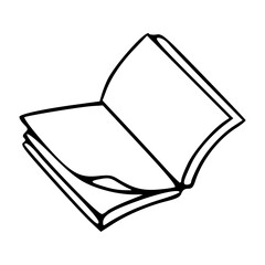 outline drawing of an open book