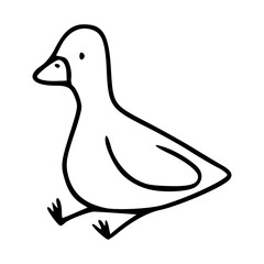 outline drawing of a funny duck