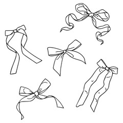 set of ribbon bows vector illustration