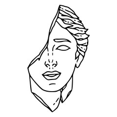 fragmented face vector illustration