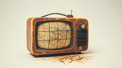 vintage radio with white background isometric concept