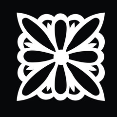 Floral Design A classic black and white floral design element featuring elegant, curved leaves and intricate detailing. Ornamental Perfect for use in decorative borders, logos