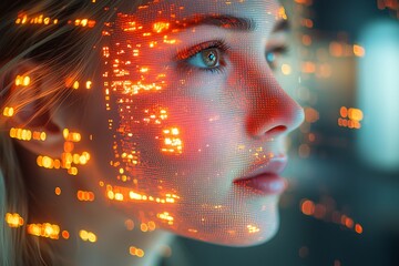 Woman Face Data Overlay