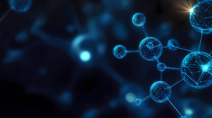 Obraz premium Futuristic molecular structure with glowing particles