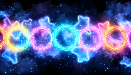 Obraz premium Colorful Rings Nebula Background