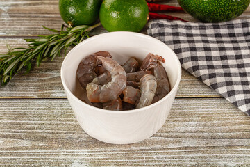 Raw peeled shrimp for cooking