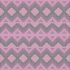 Pink heart and dot seamless pattern vector design