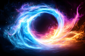 Obraz premium Cosmic Vortex of Fire and Ice